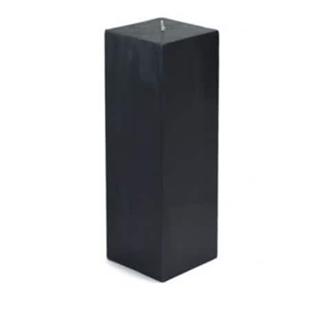 Zest Candle CPZ-161-12 3 x 9 in. Black Square Pillar Candle, 12PK CPZ-161_12
